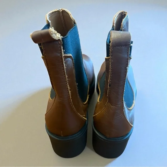 ENZO TESOTI Chelsea Brown/ Black  Leather Ankle Boot Size 8 New - Picture 4 of 6